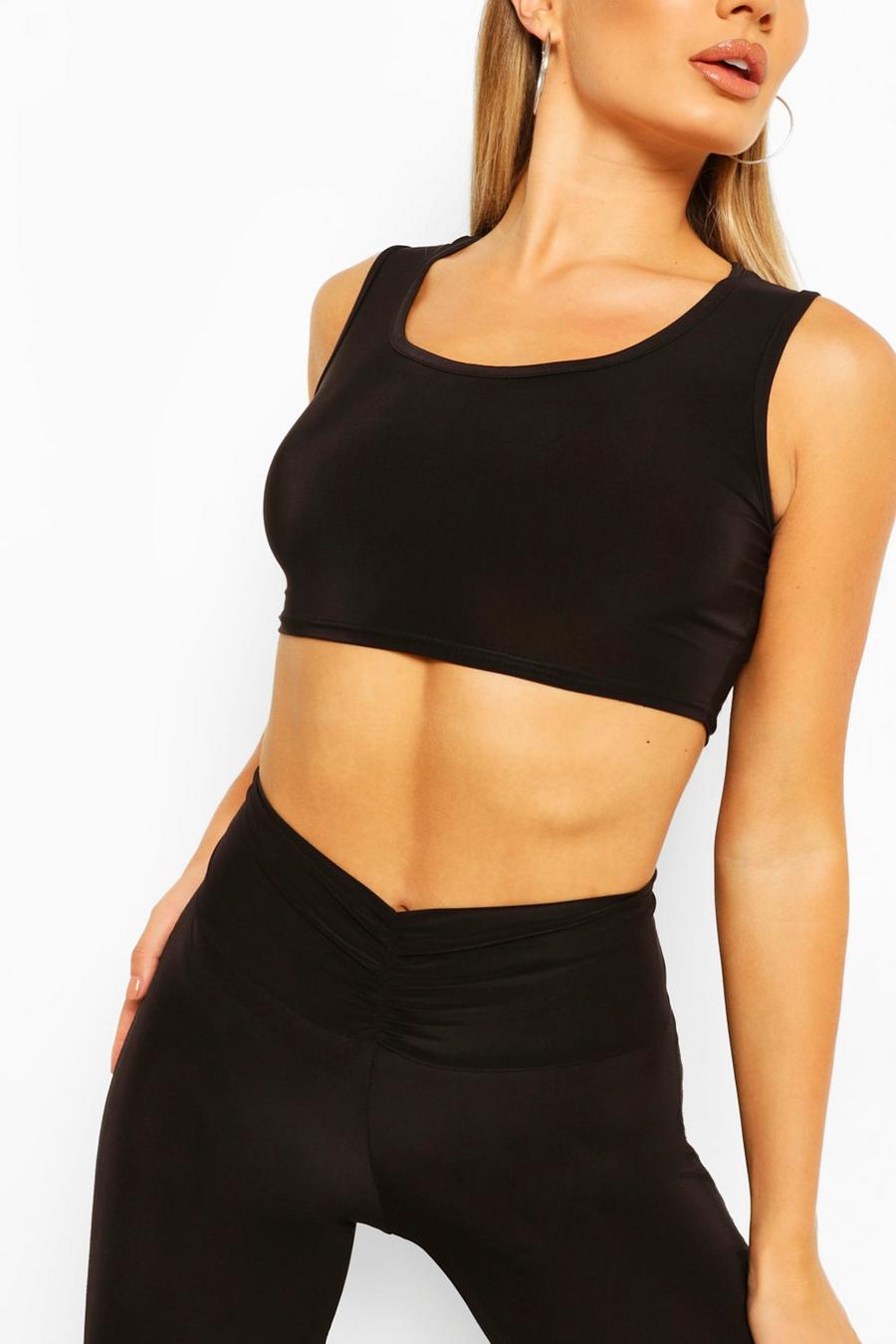 Black Soft Touch Gym Crop Top 2 Pack image number 1