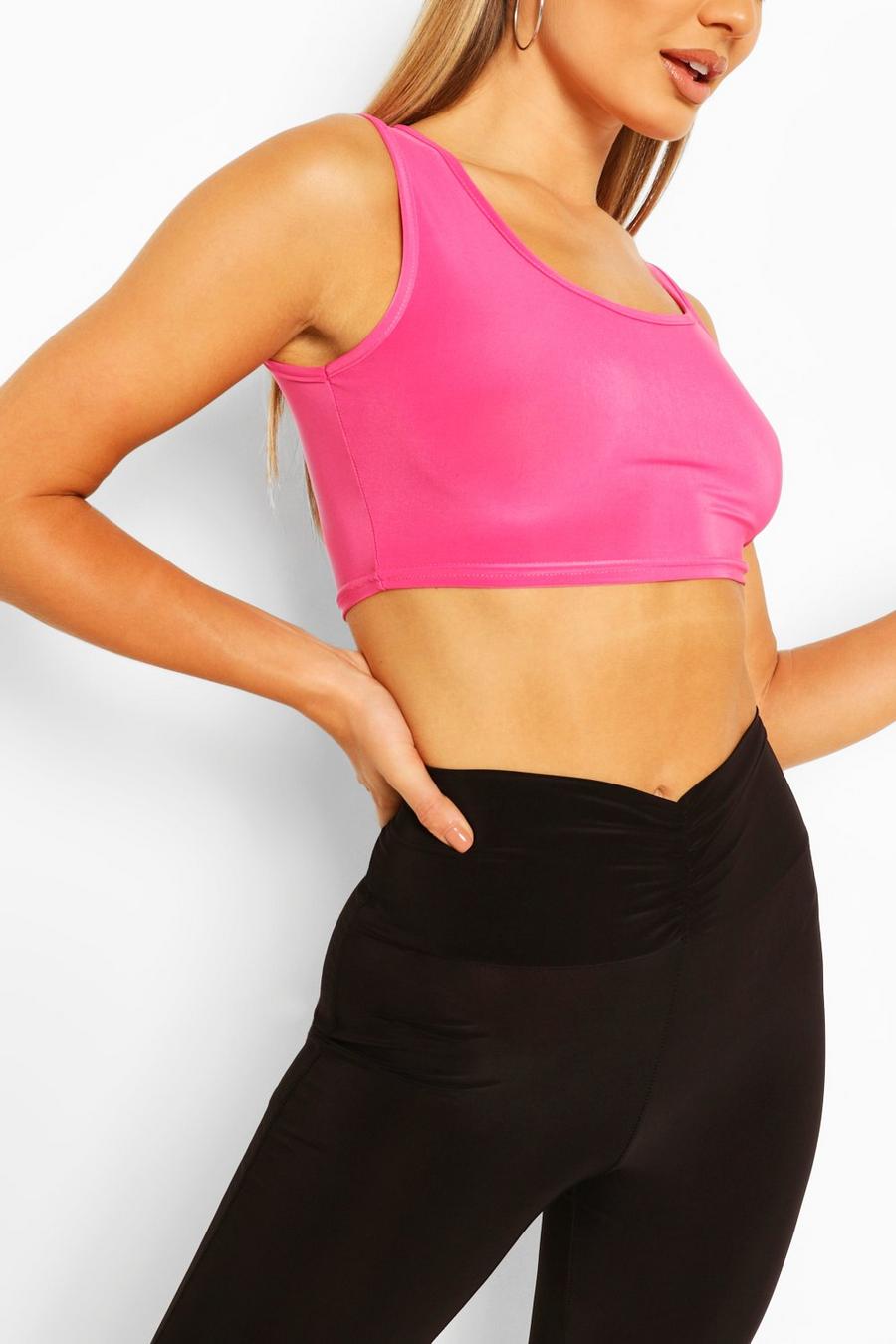 2er-Pack weiche Fitness Crop Tops, Rosa image number 1