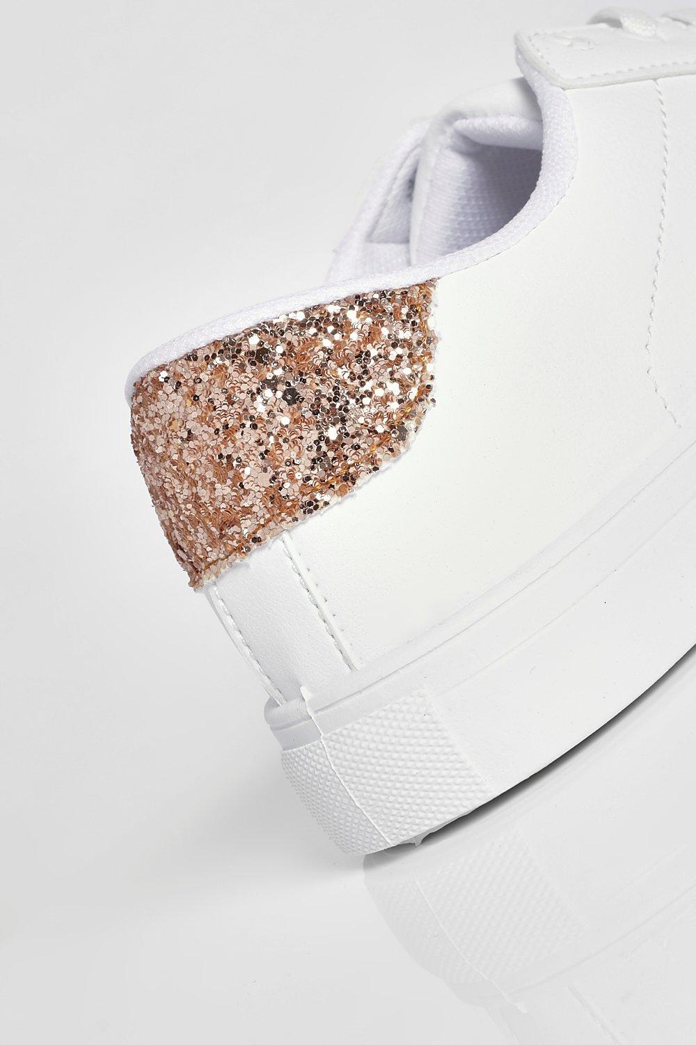 gold glitter trainers womens