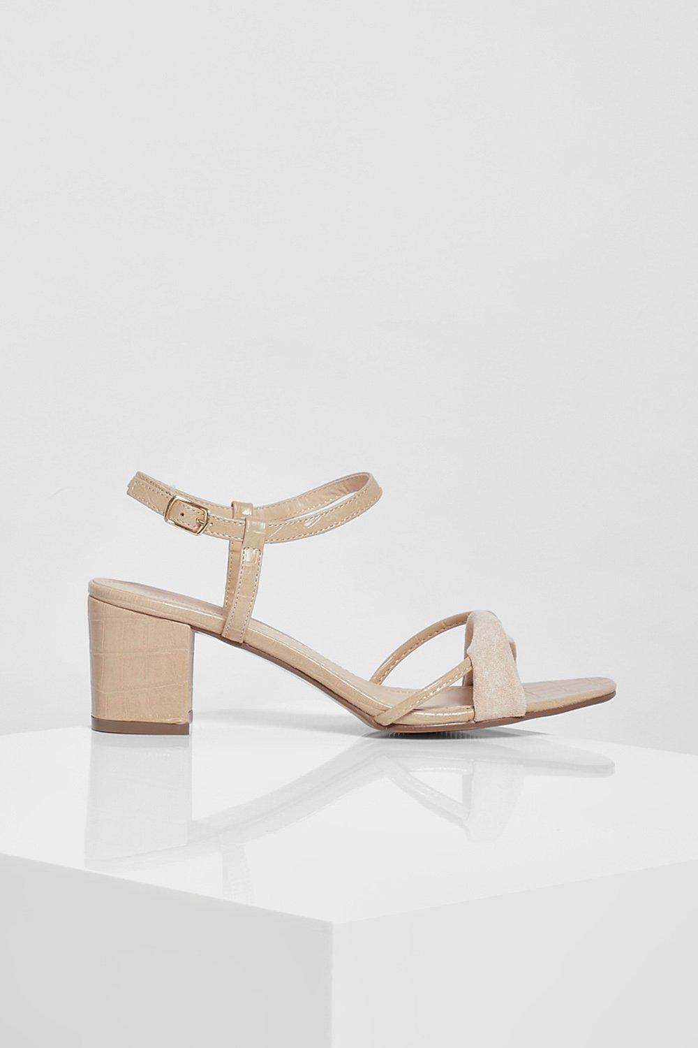 strappy low block heels