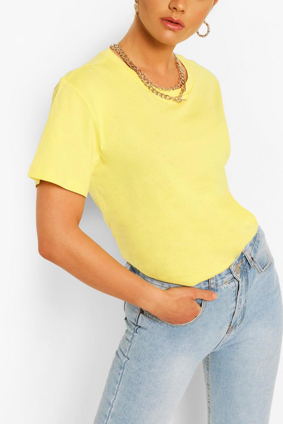Übergroßes T-Shirt mit Rundhalsausschnitt, Zitronengelb jaune image number 1