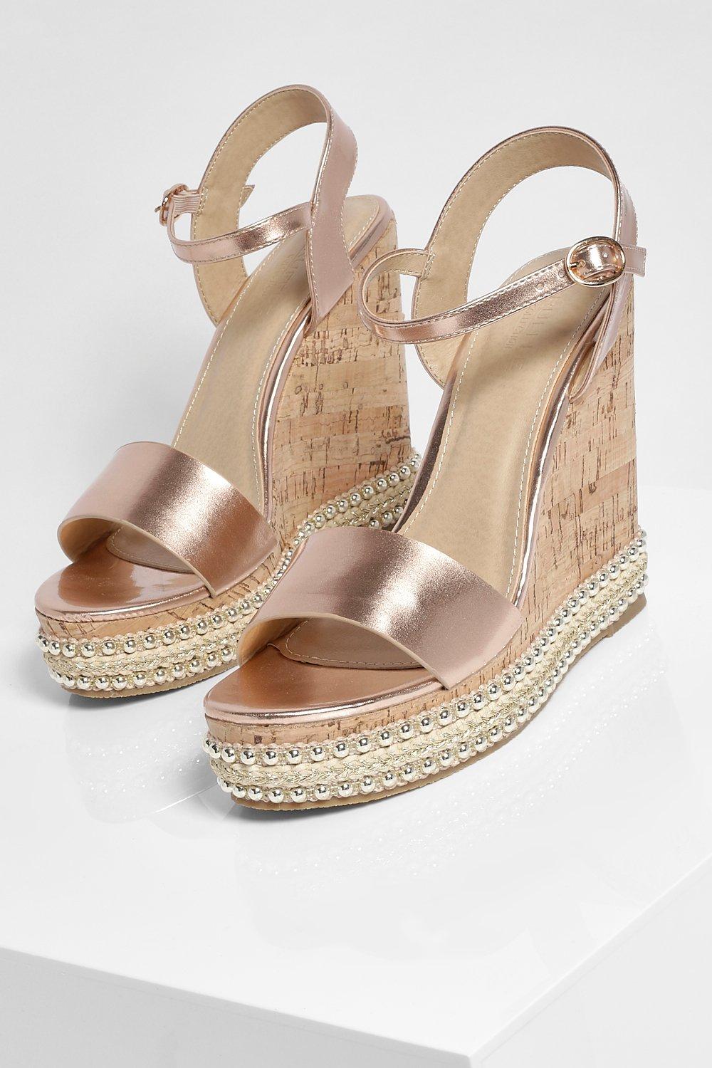 gold wedges boohoo