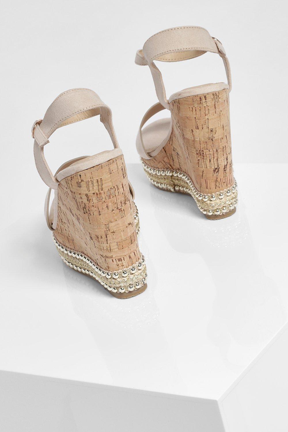 Beige cork hot sale wedges