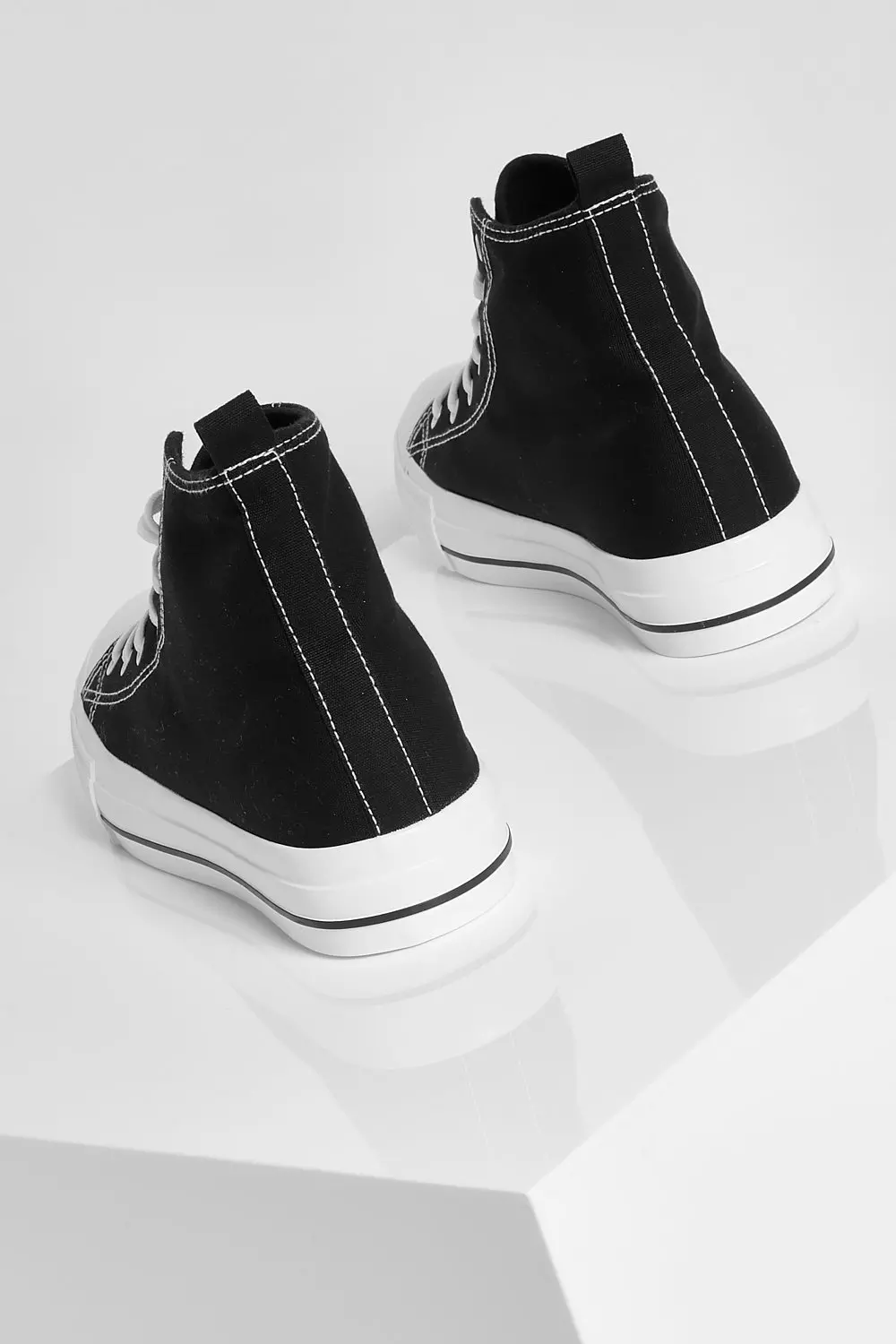 Black High Top Canvas Trainers alternative image