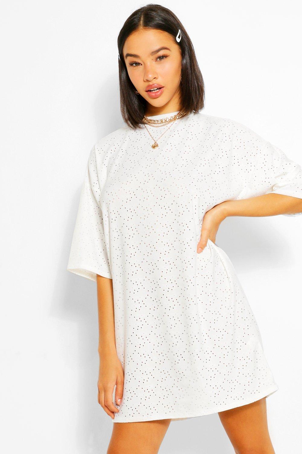 boohoo white shirt dress