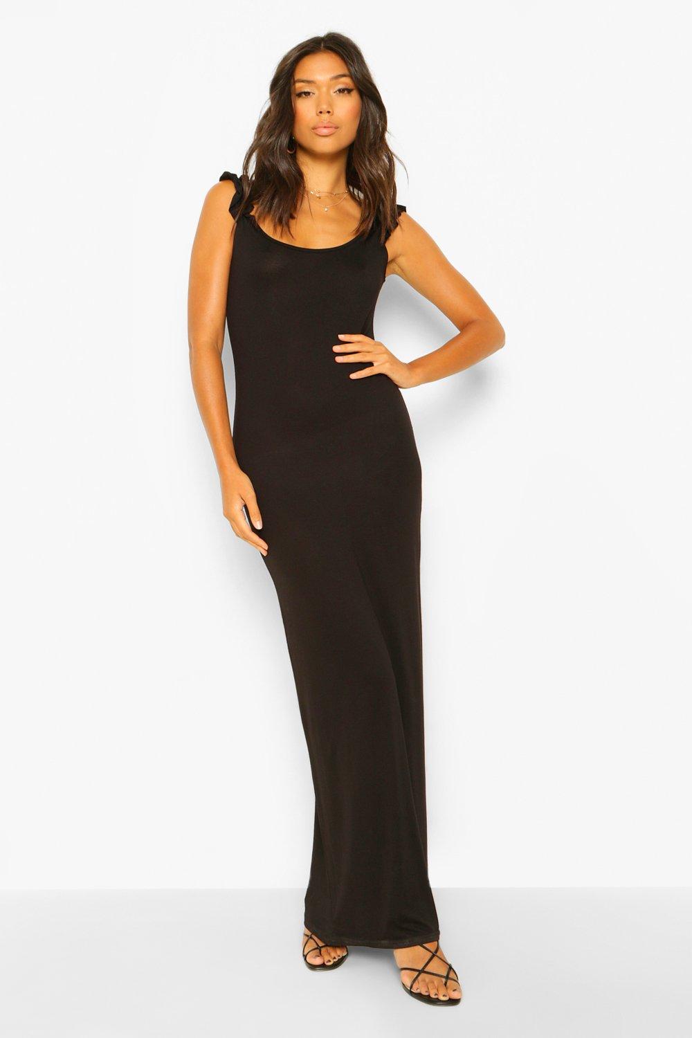 Plain black hotsell maxi dress uk