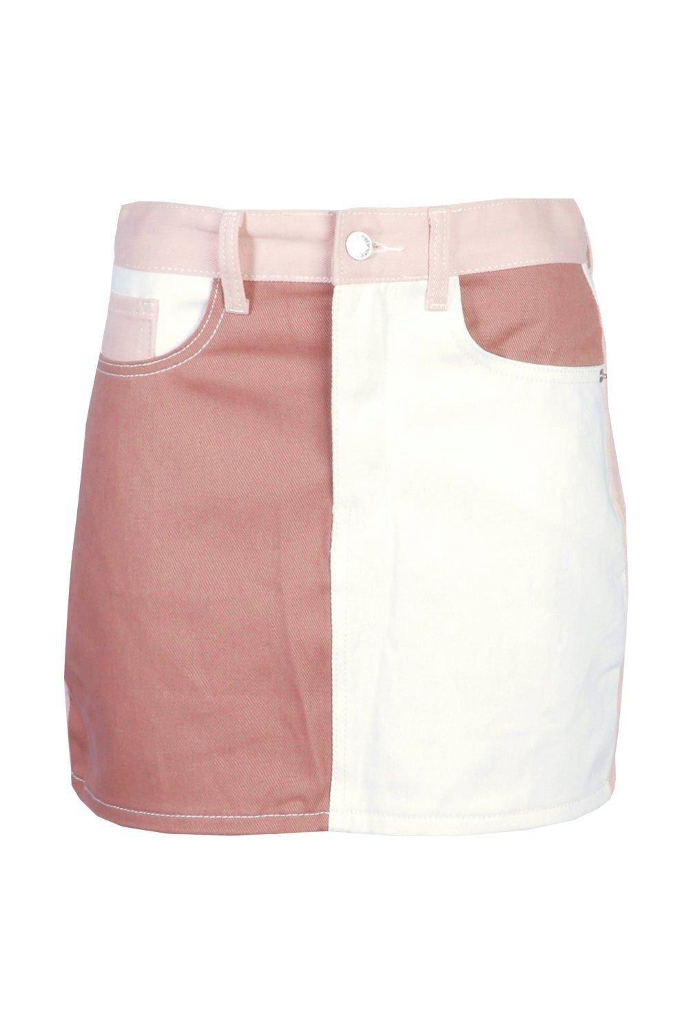 pink denim skirt