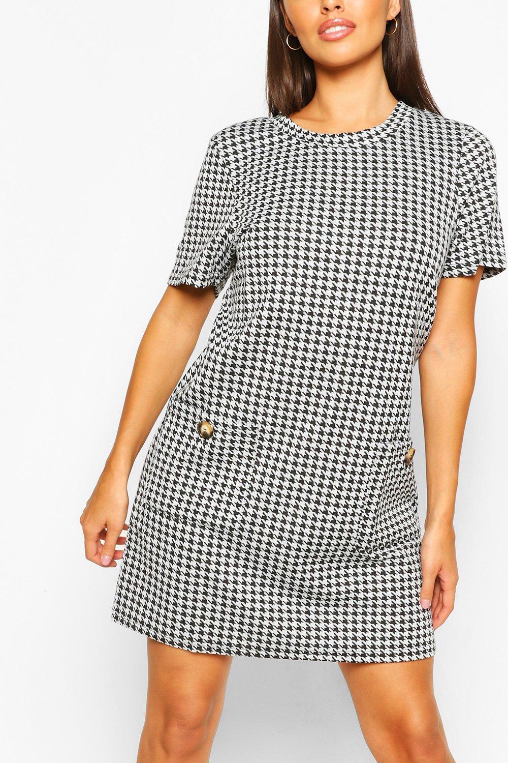 Robe droite pied de poule hotsell
