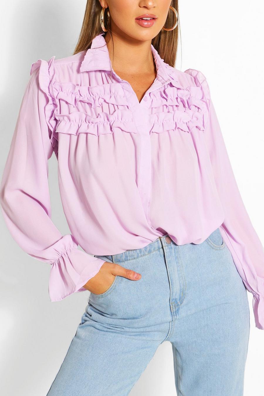 Lila Blouse Met Ruches image number 1