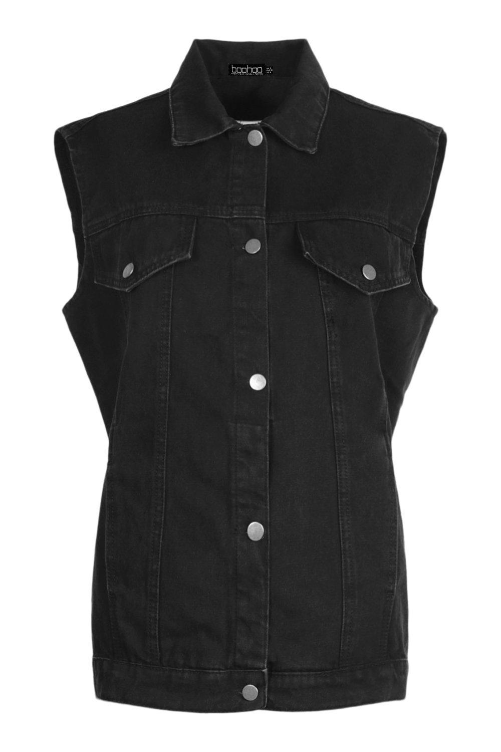 Sleeveless denim jackets hot sale for womens online