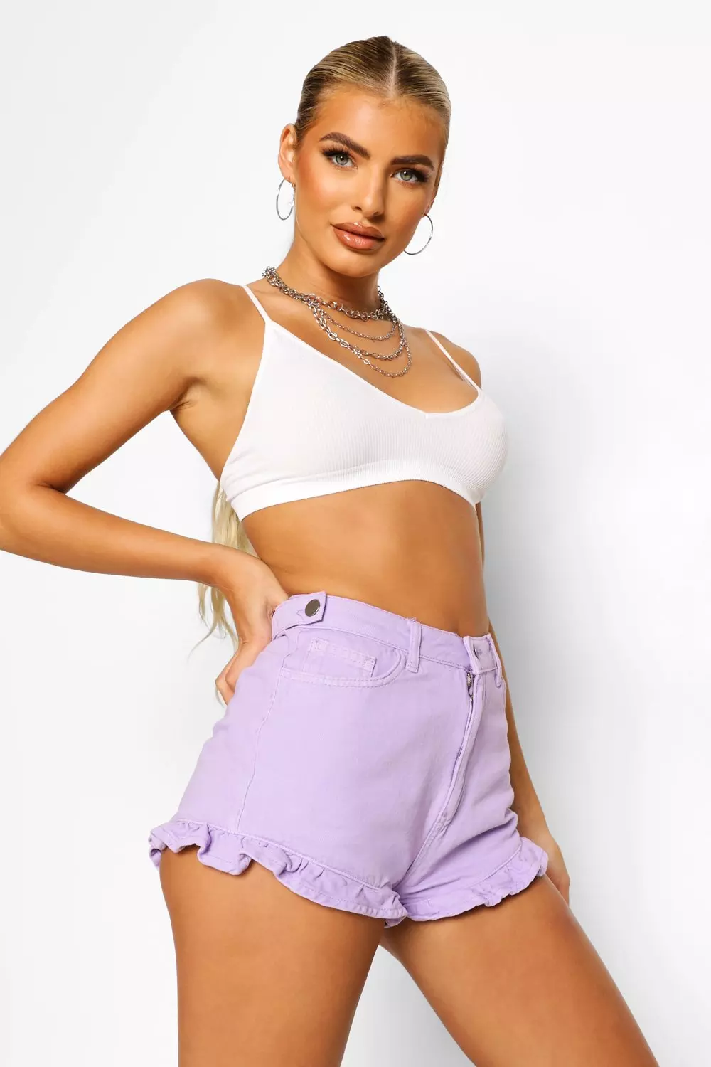 Lilac high clearance waisted shorts