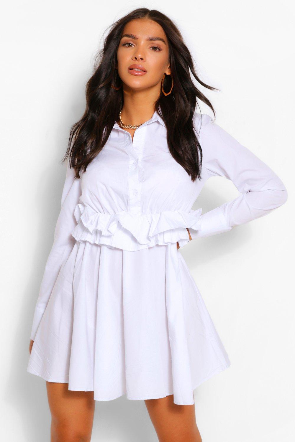 white cotton skater dress