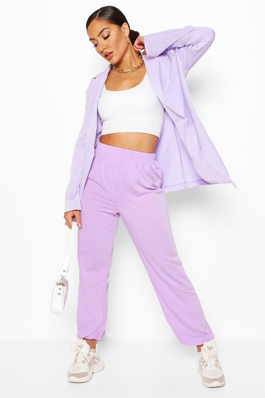 Lilac Elasticated Waist Relaxed Loopback Joggerss image number 1