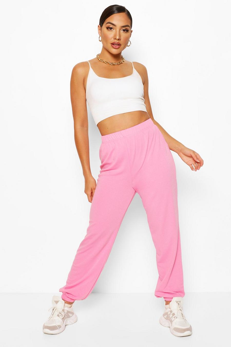 Powder pink Elasticated Waist Relaxed Loopback Track Pantss image number 1