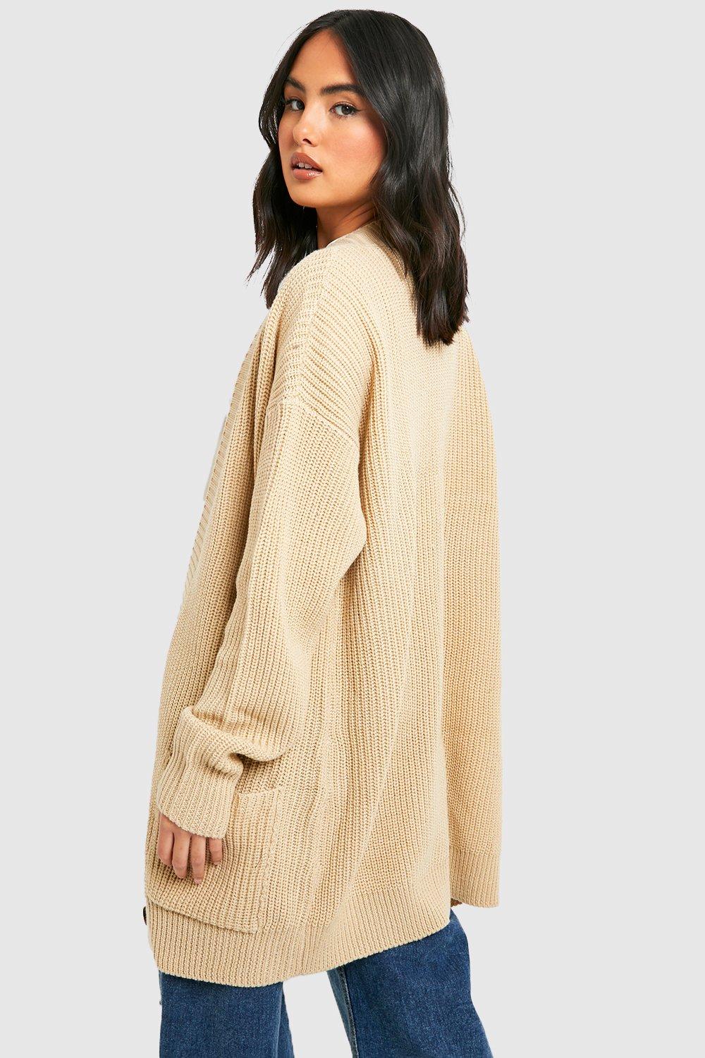 Women s Oversized Button Through Cardigan Boohoo UK