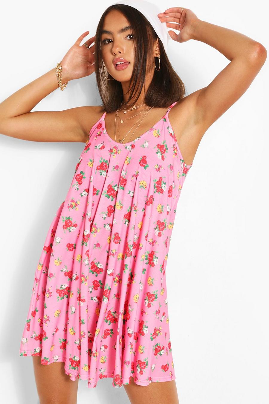 Floral Print Strappy Swing Dress image number 1