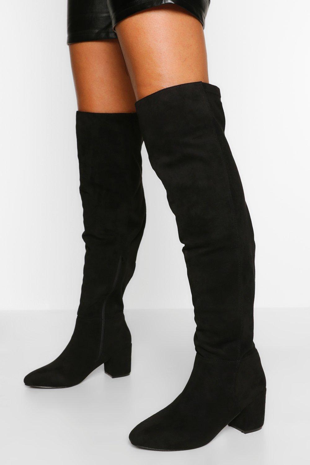 womens black thigh boots