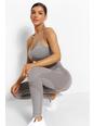 Grey Fit Seamless Contrast Workout Leggings