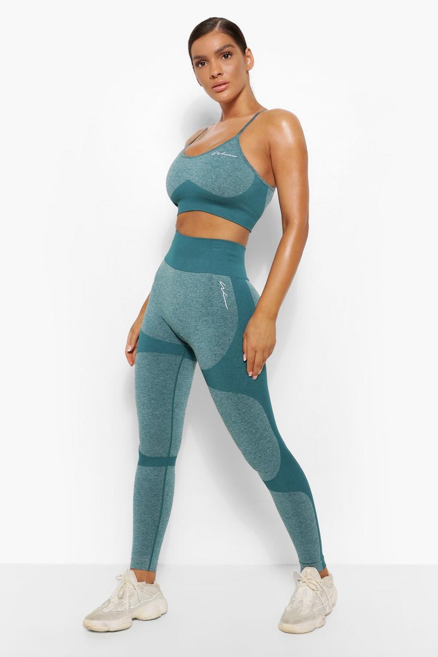 Forest Fit Seamfree Contrast Gym Leggings image number 1