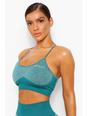 Forest green Fit Seamless Contrast Gym Sports Bra