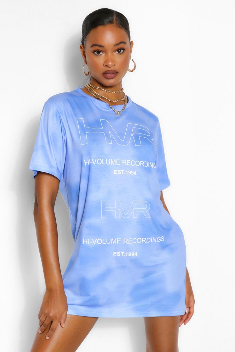 Printed Slogan Tie Dye Over Sided T-shirt Dress image number 1