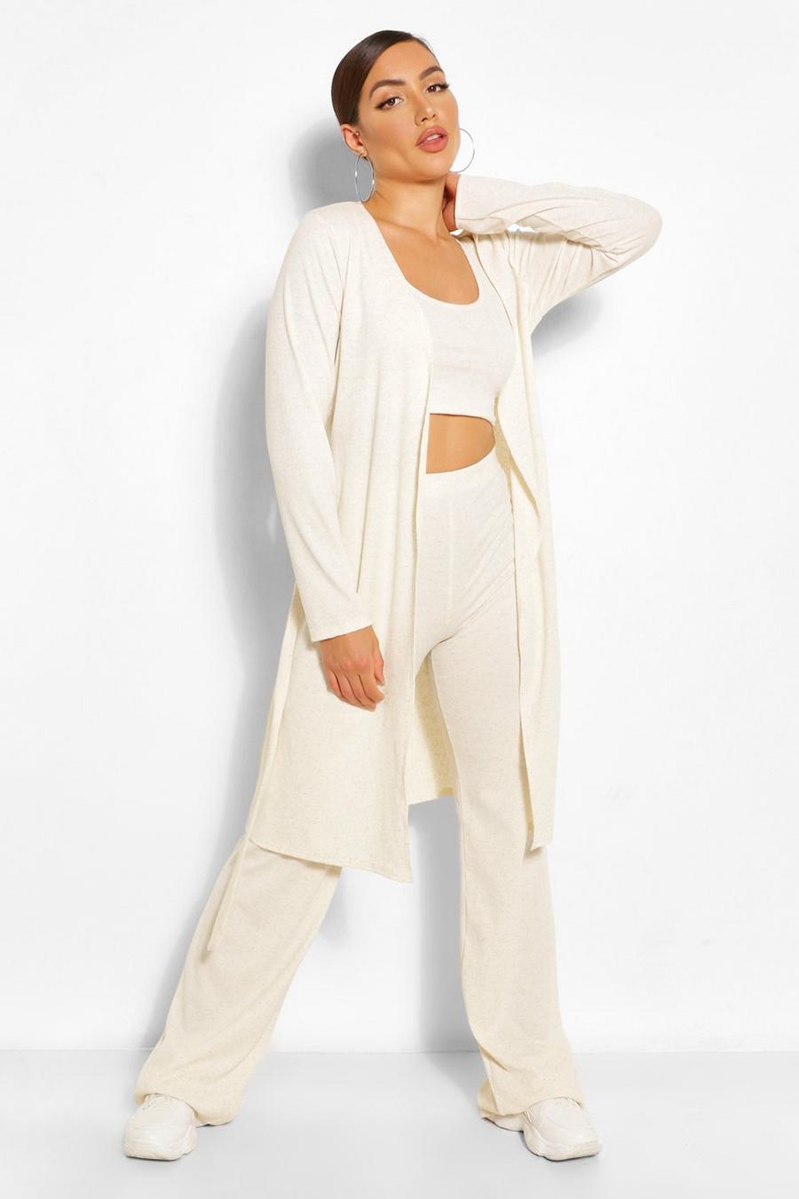 Camel Soft Rib Knit 3Pc Co-Ord image number 1