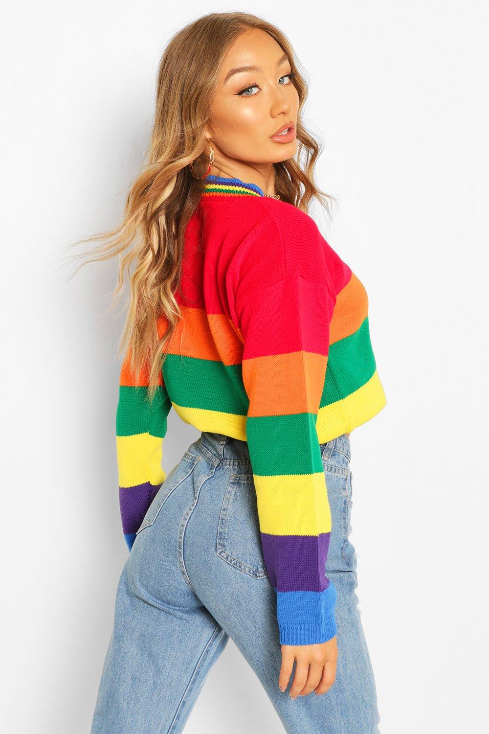 boohoo rainbow sweater