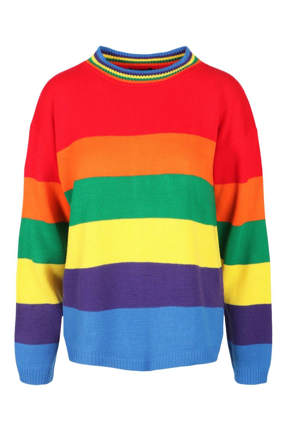 Mens rainbow hotsell striped jumper