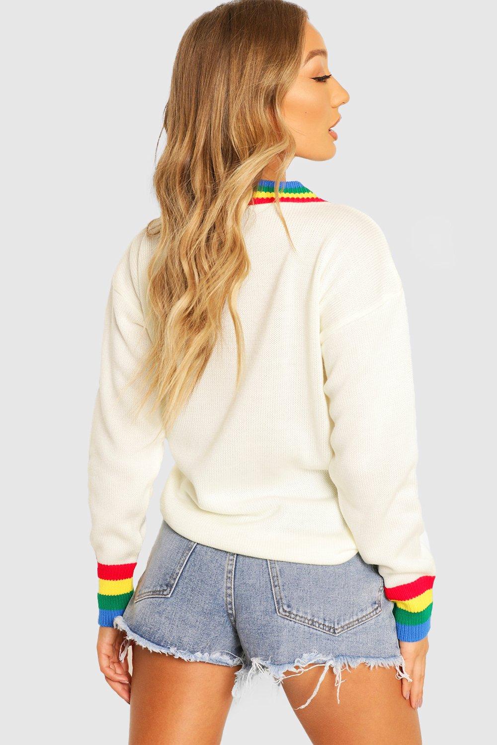 Boohoo rainbow jumper best sale