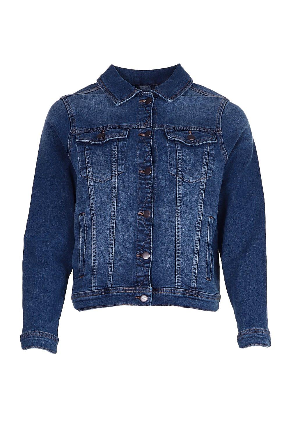 womens denim jacket dark blue