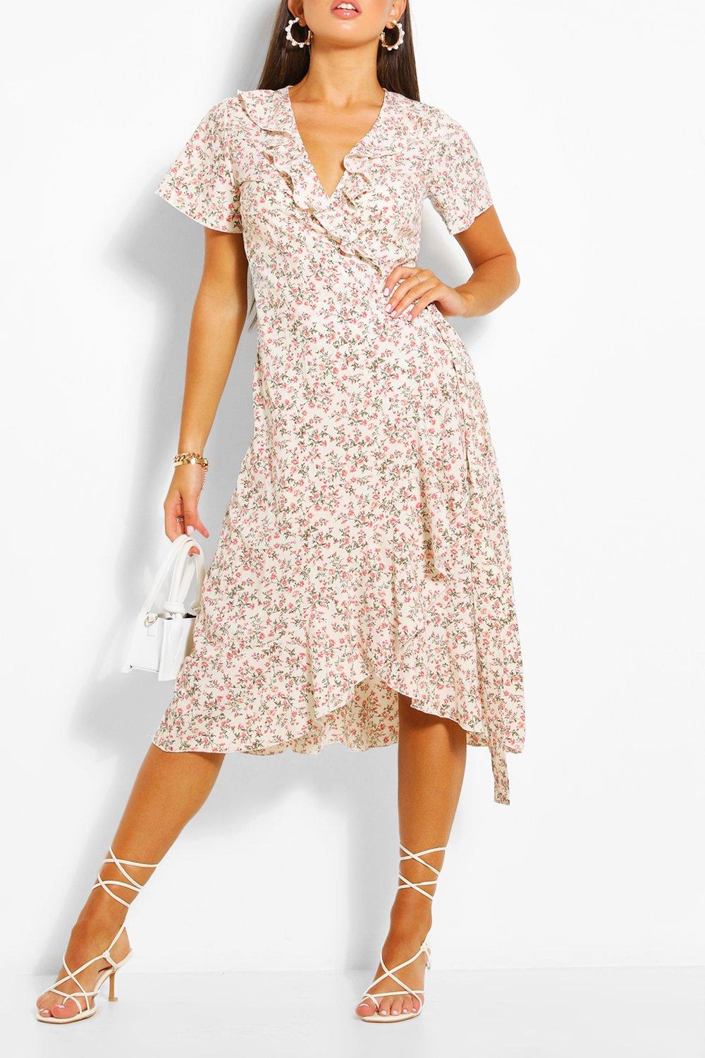 midi wrap tea dress