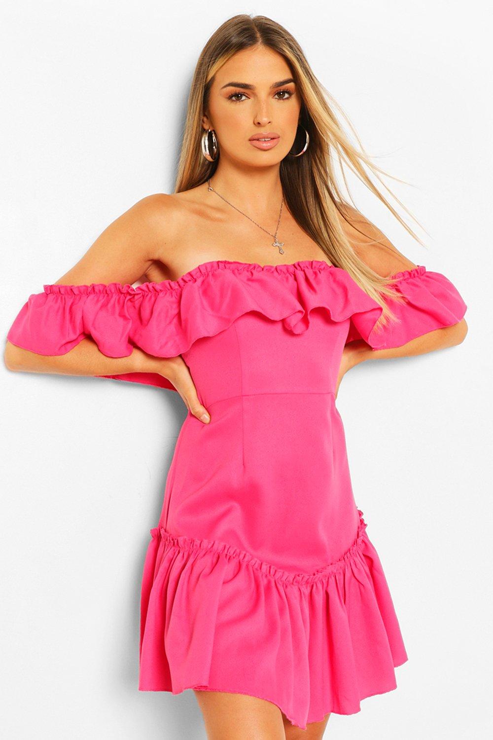 hot pink frill dress