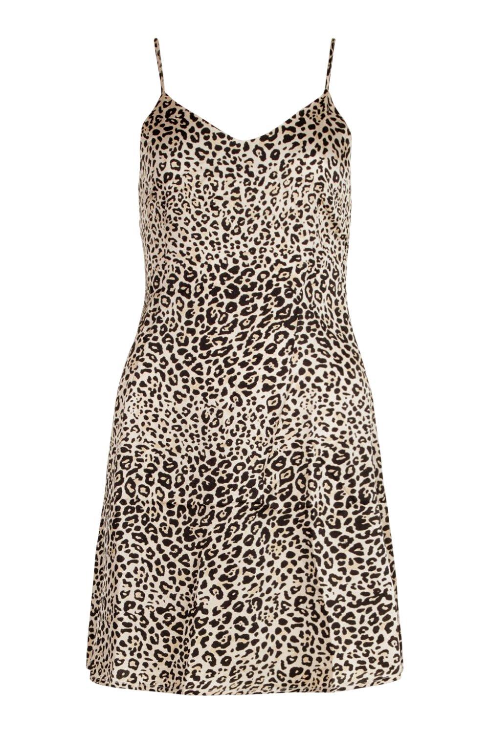 Leopard print clearance strappy swing dress