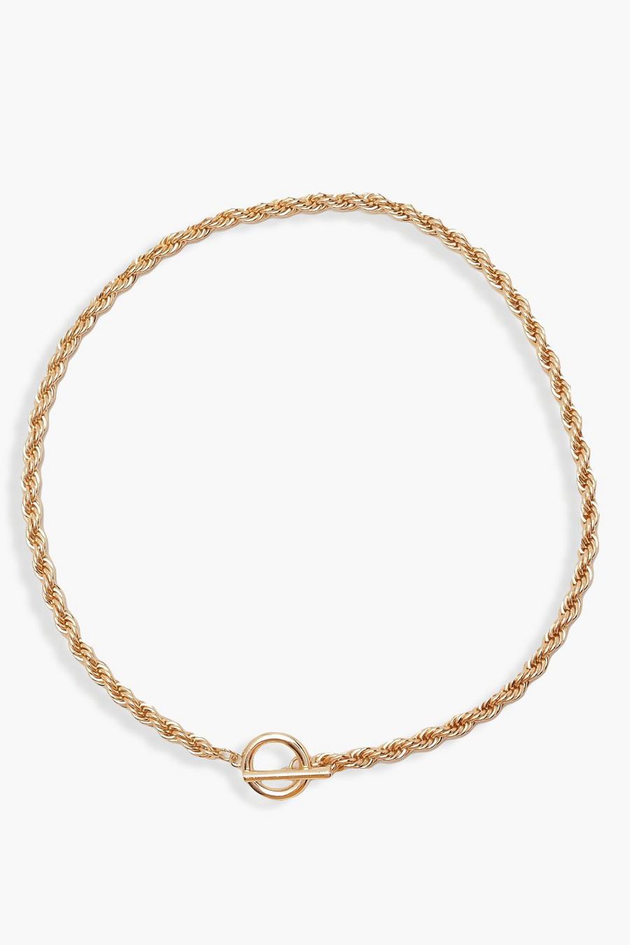 Gold T-Bar Clasp Chain Choker image number 1