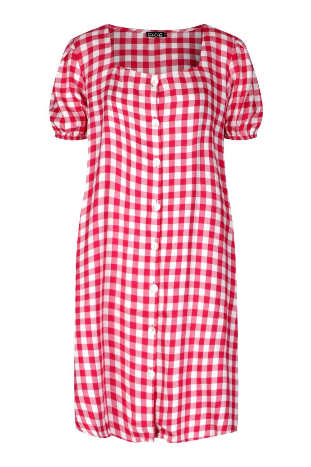 hot pink square neck dress