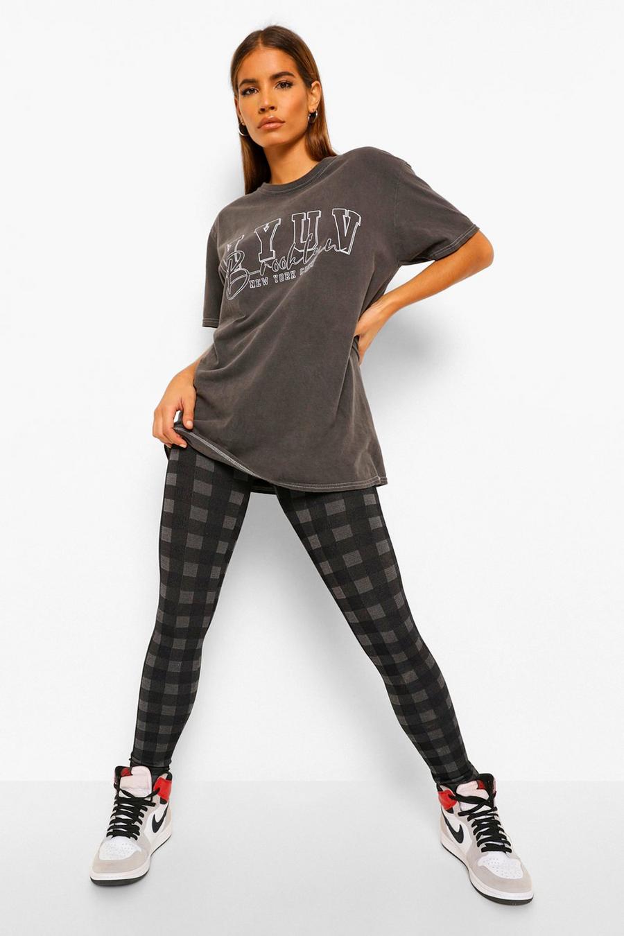 Black Rutiga leggings i jersey image number 1