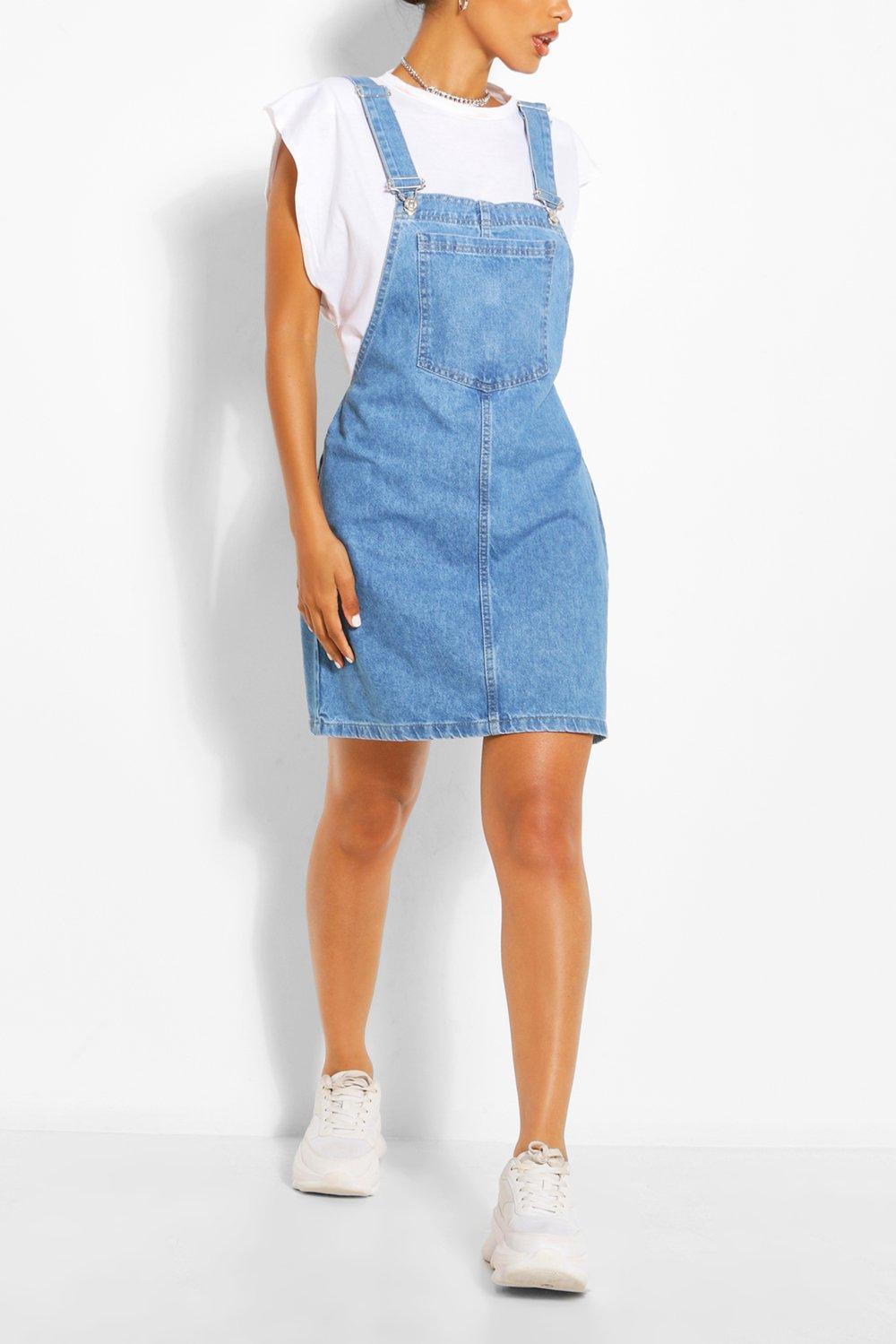 blue pinafore dress