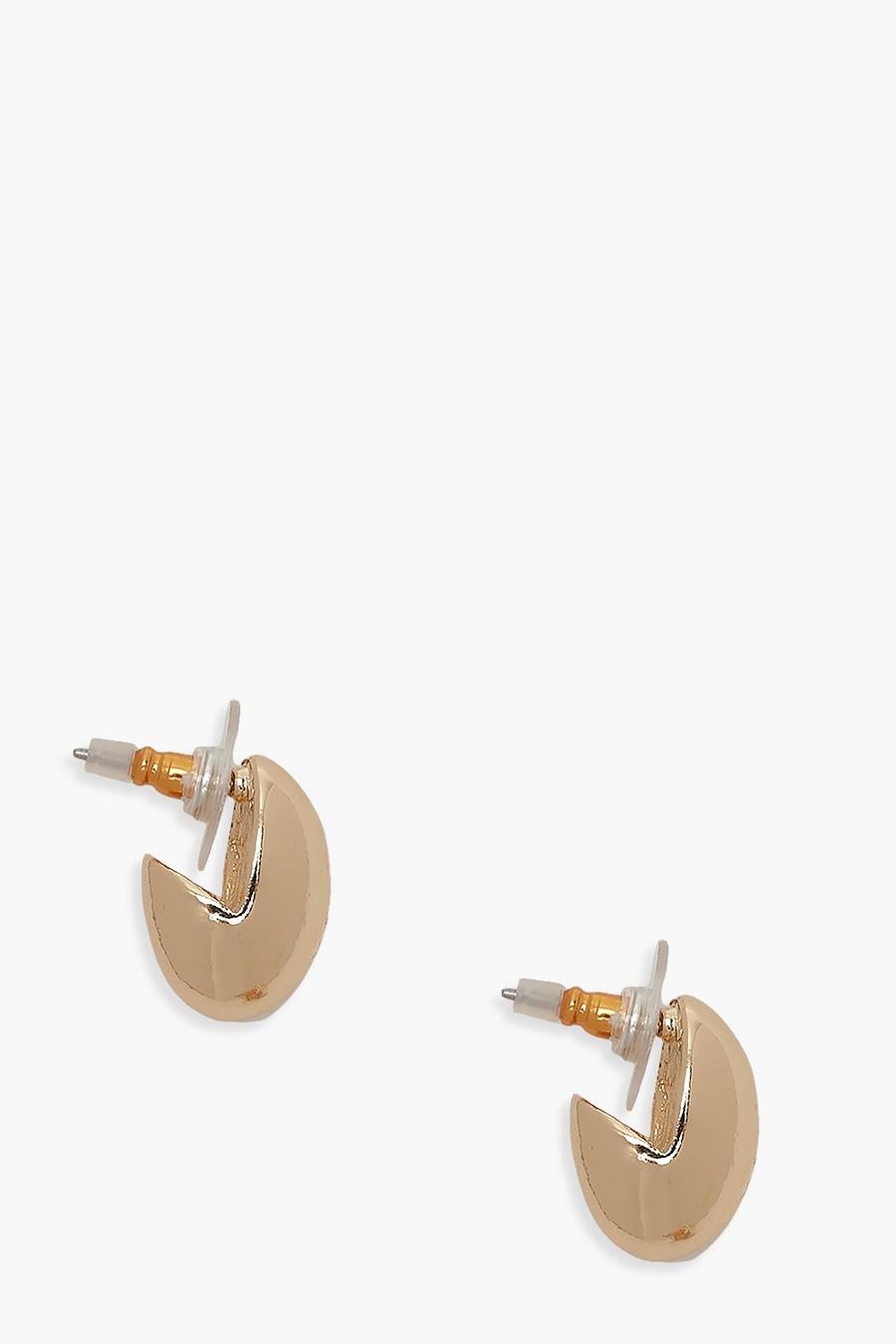 Gold Chunky Mini Hoop Earring image number 1