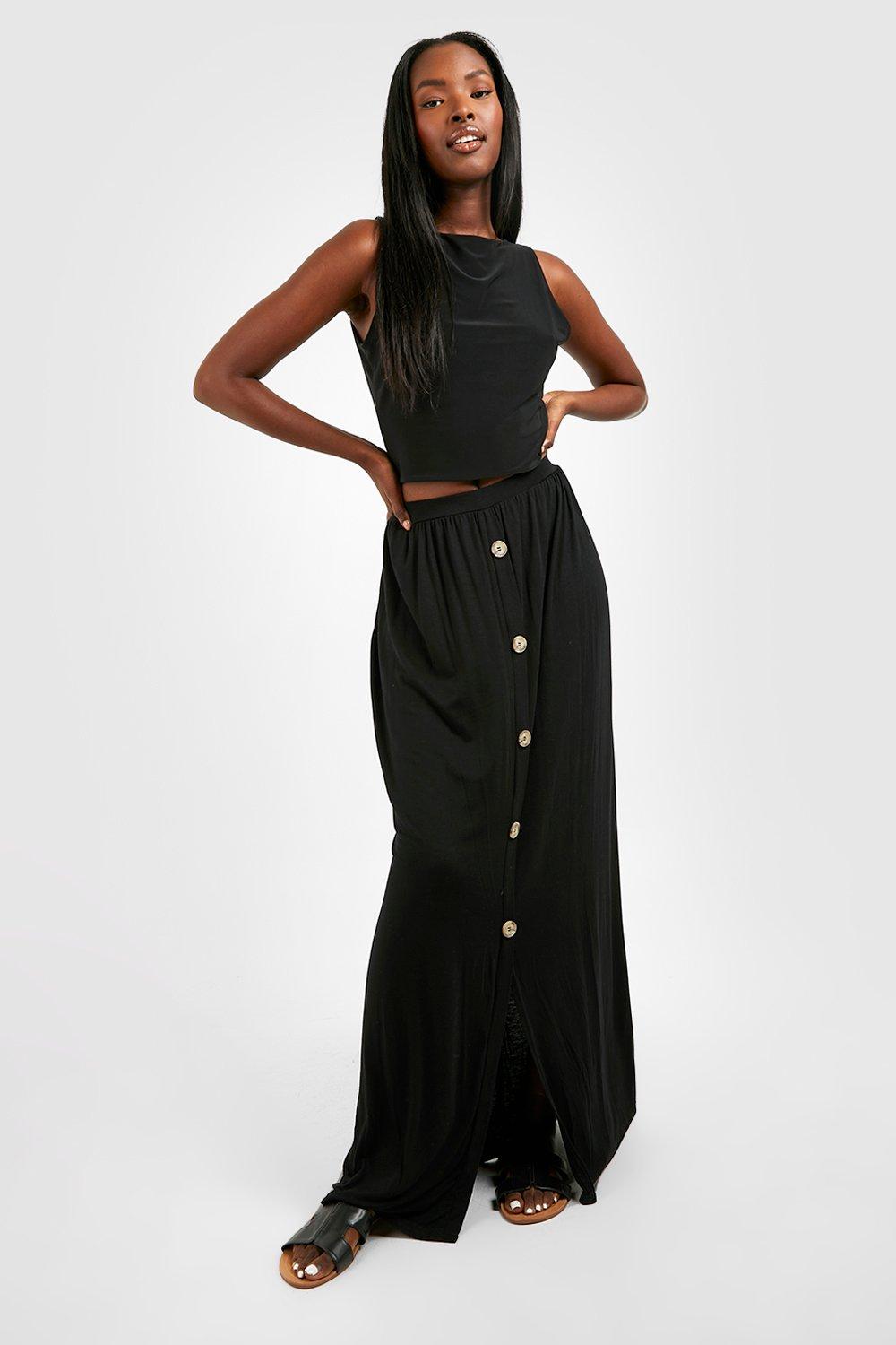 Button down skirt clearance maxi