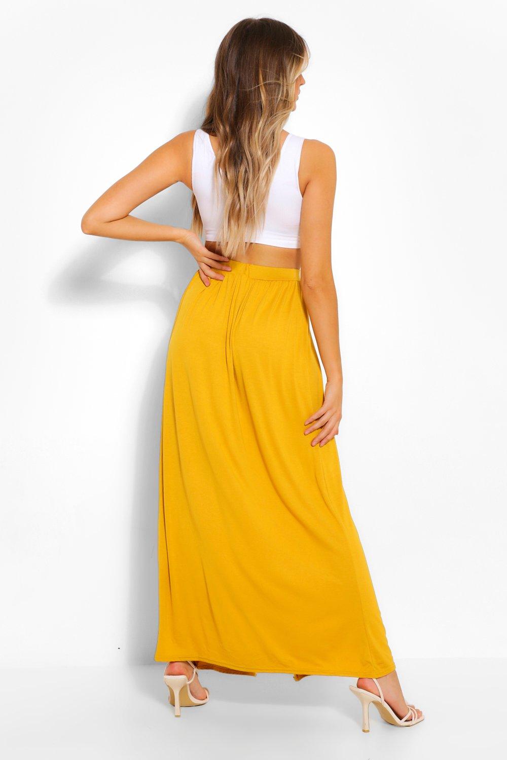 Mustard jersey outlet skirt