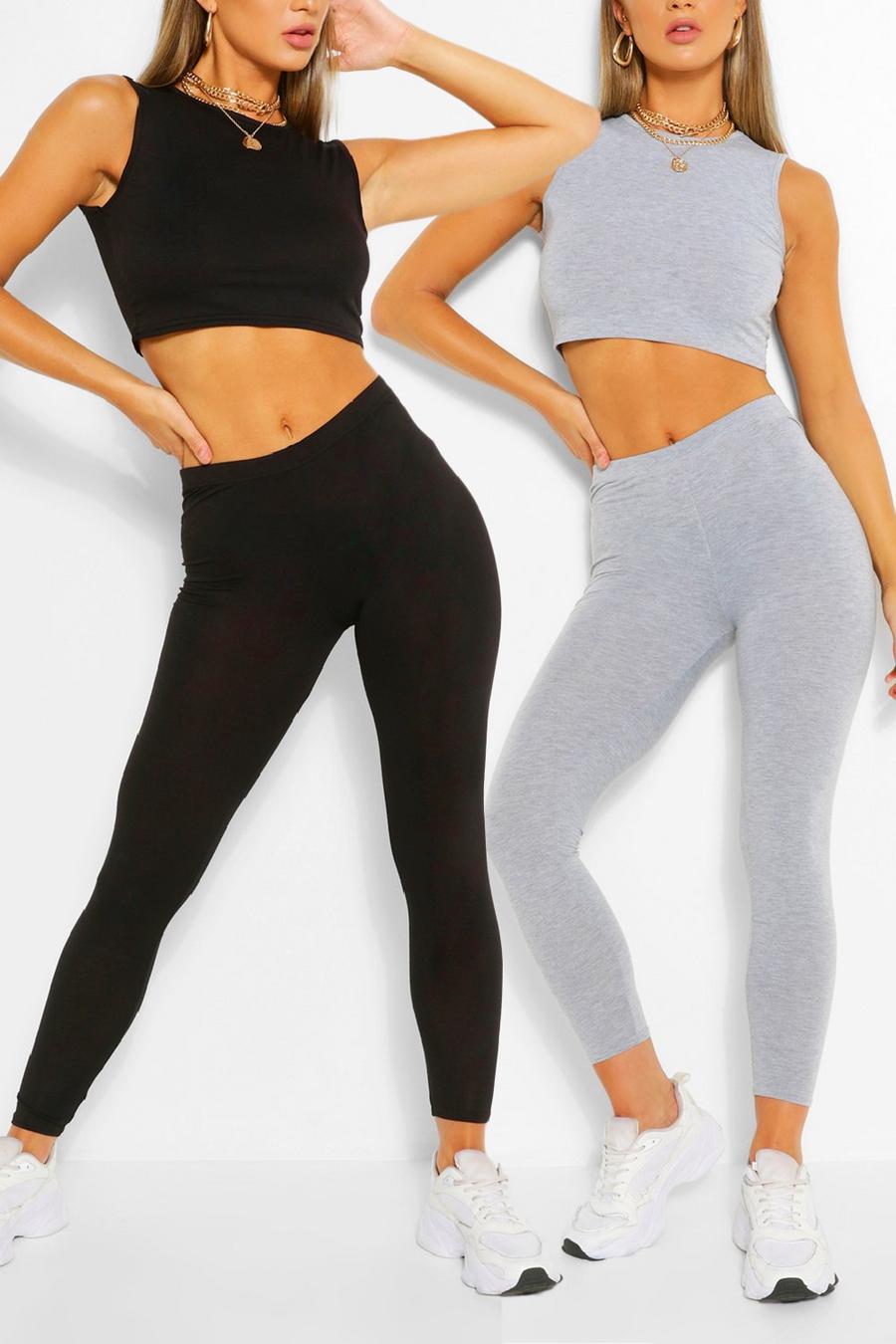 Multi 2 Pack Sleeveless Crop Top & Legging Two-Piece image number 1