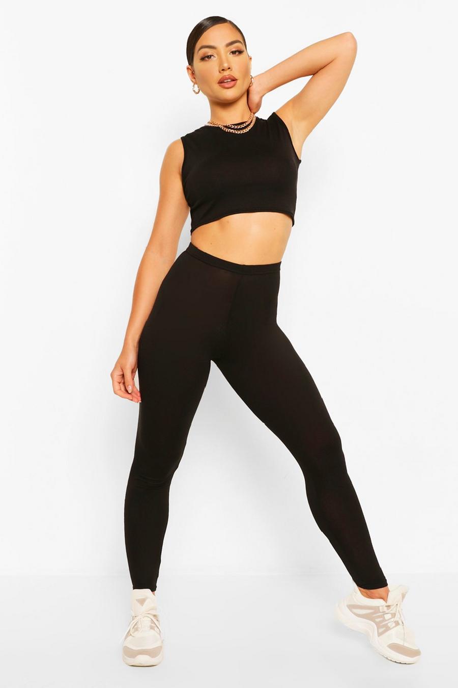 Women's Sleeveless Crop Top and Legging Co-ord Set