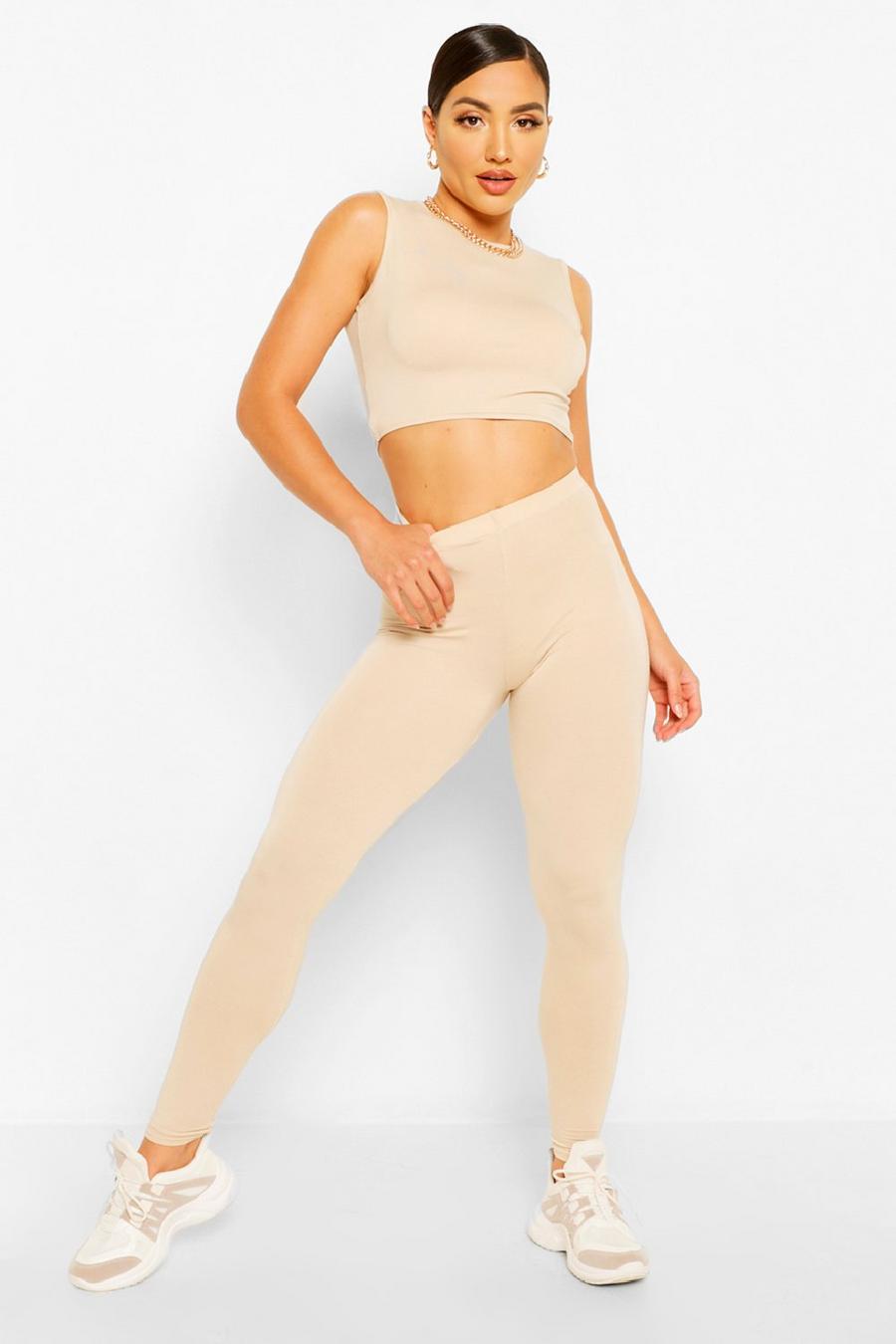 Stone Sleeveless Crop Top and Legging Co-ord Set image number 1