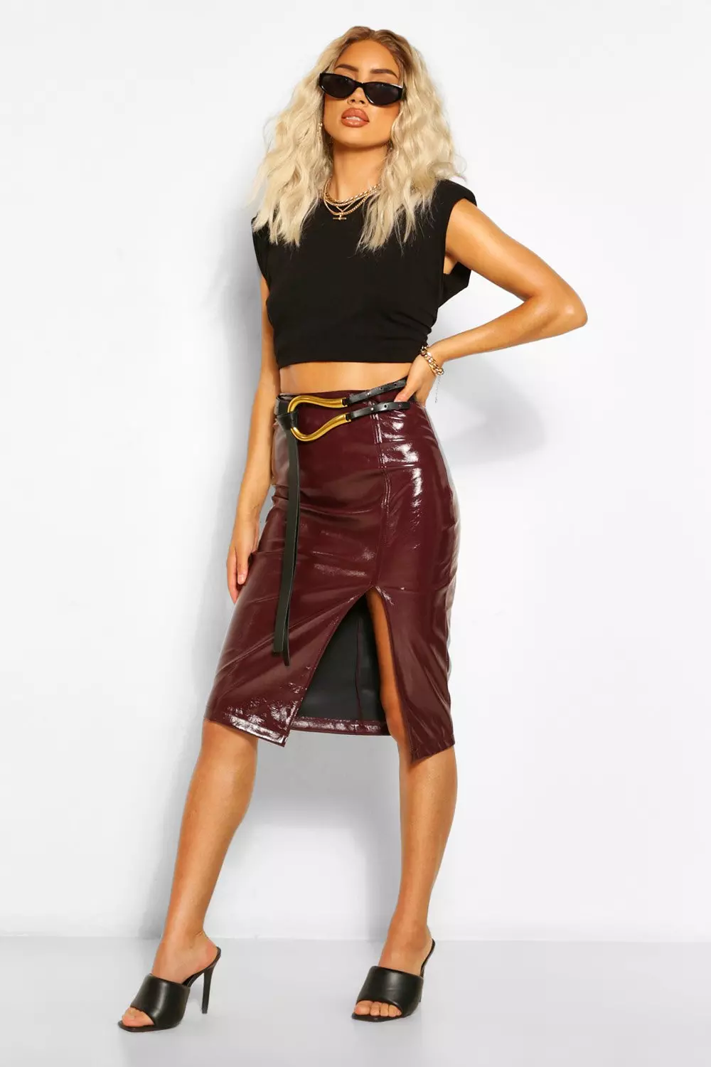 Maroon 2024 vinyl skirt