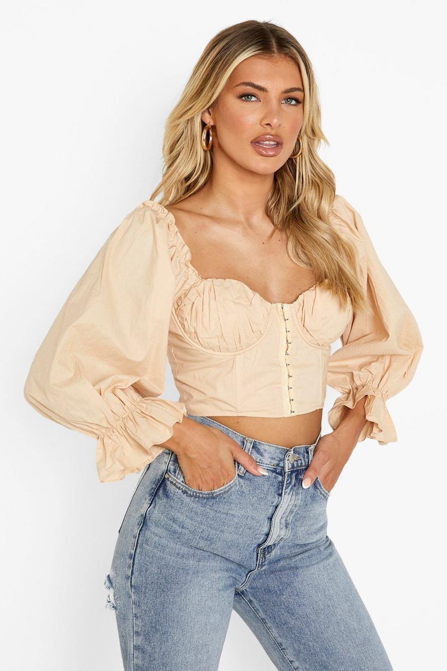 Peach orange Woven Extreme Sleeve Off The Shoulder Top