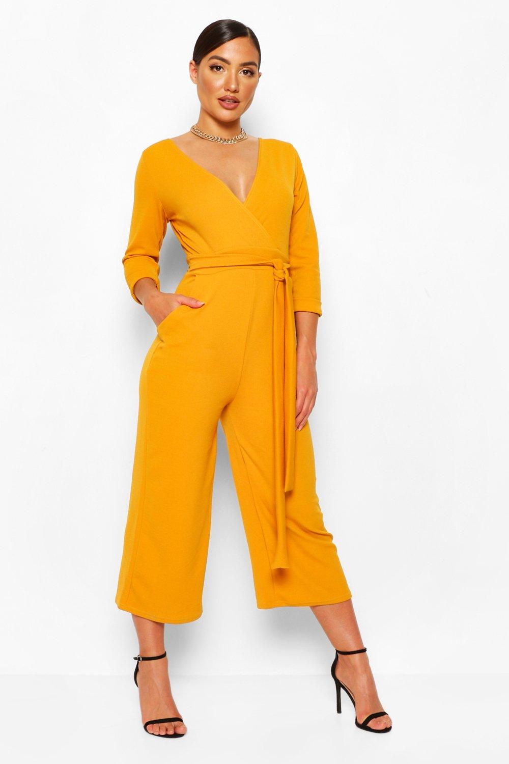 tie waist culotte jumpsuit