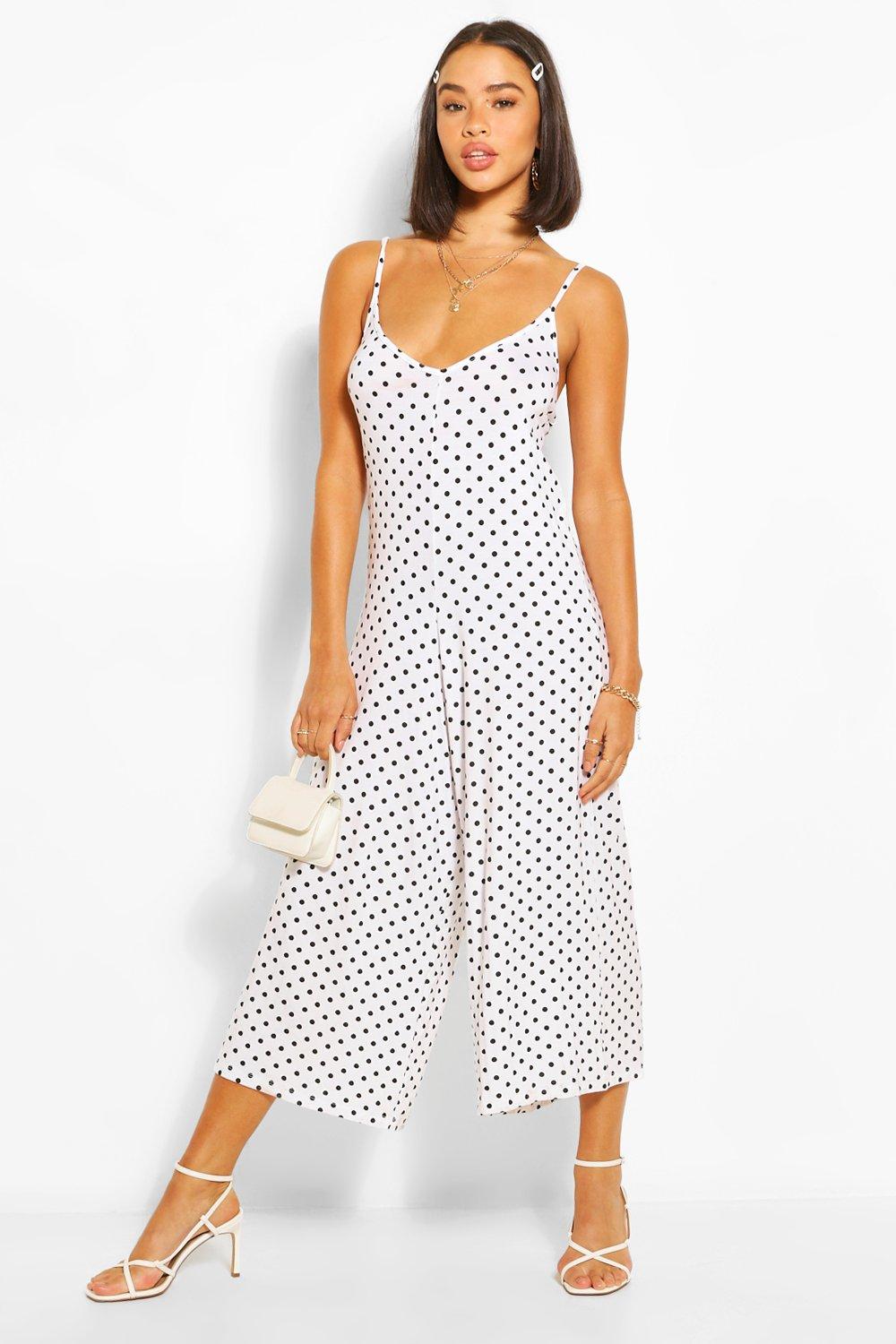 polka dot jumpsuit boohoo