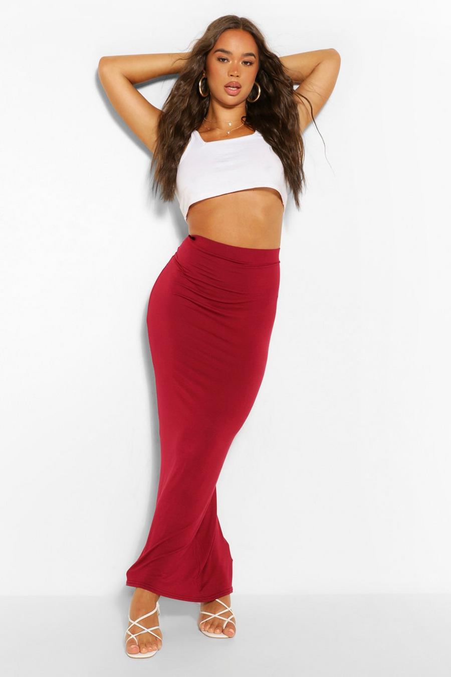 Berry Basic Jersey Maxi Rok image number 1
