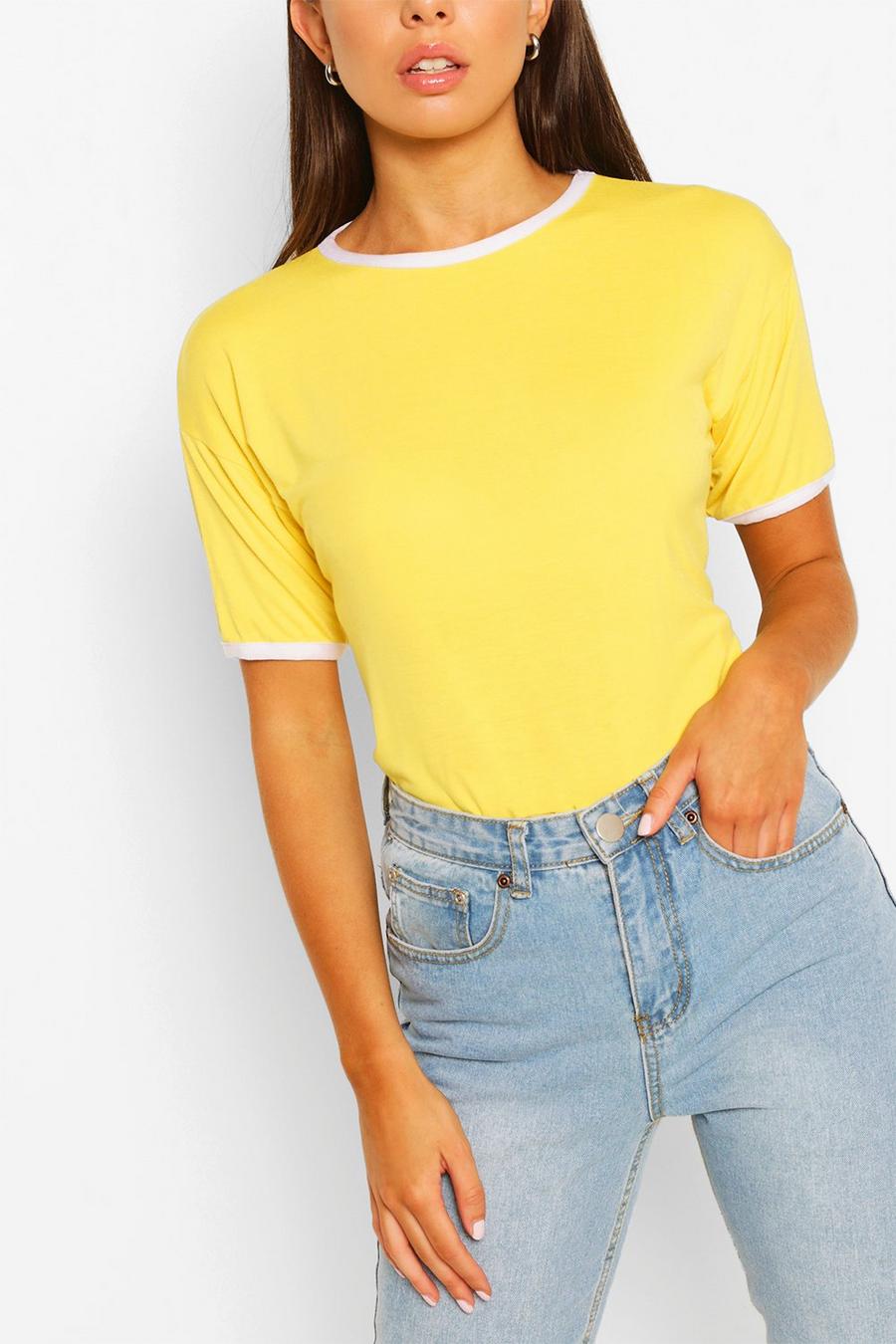 T-shirt Ringer, Giallo limone image number 1