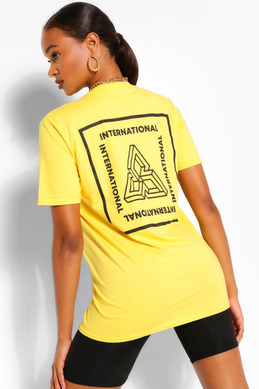 Lemon jaune International Back Print T-Shirt image number 1